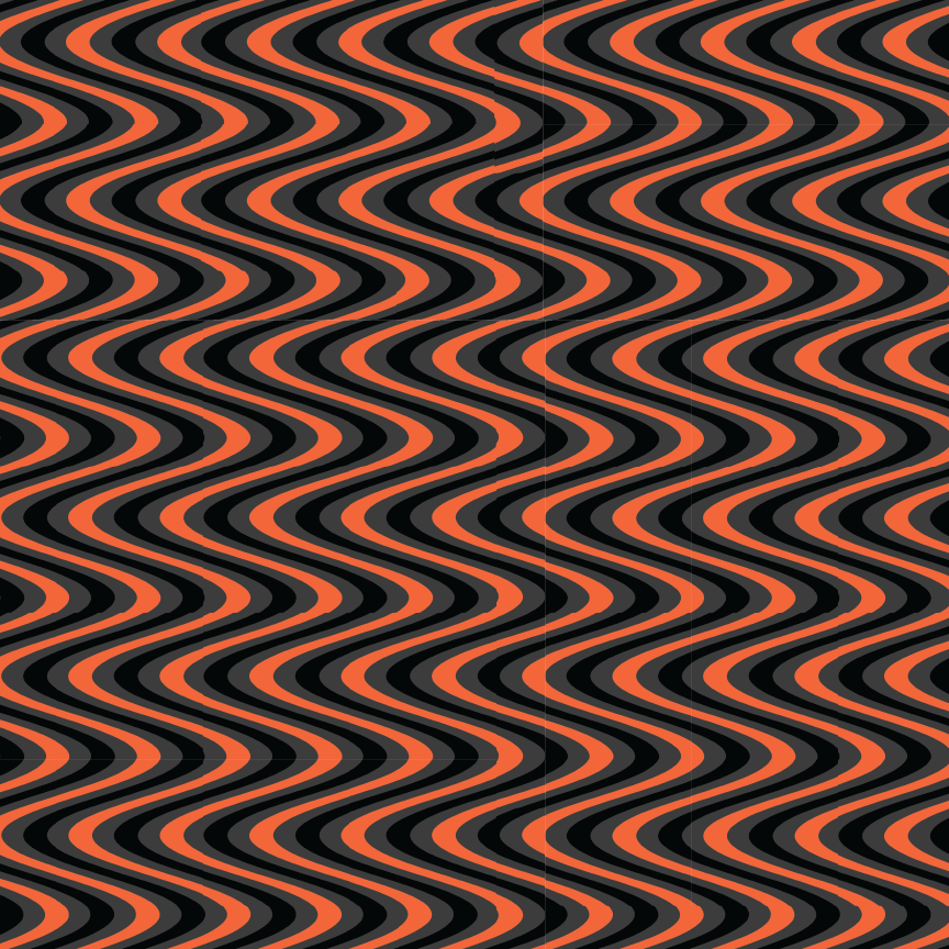 Black & Orange Waves Pattern Acrylic Sheet - CMB Pattern Acrylic